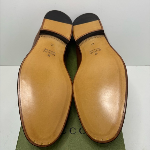 Gucci Interlocking G Chain Loafer Brown Size 10 Brand New - Picture 10 of 11